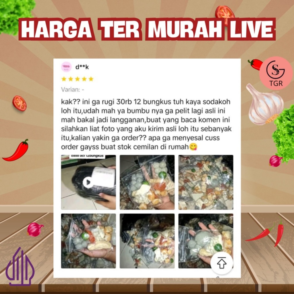 

Andrianbijaksana [ Special Live 5.5] Paket Icip 3 Bungkus-Baso Aci Ayam Eko,Baso Aci Ori,Cuanki