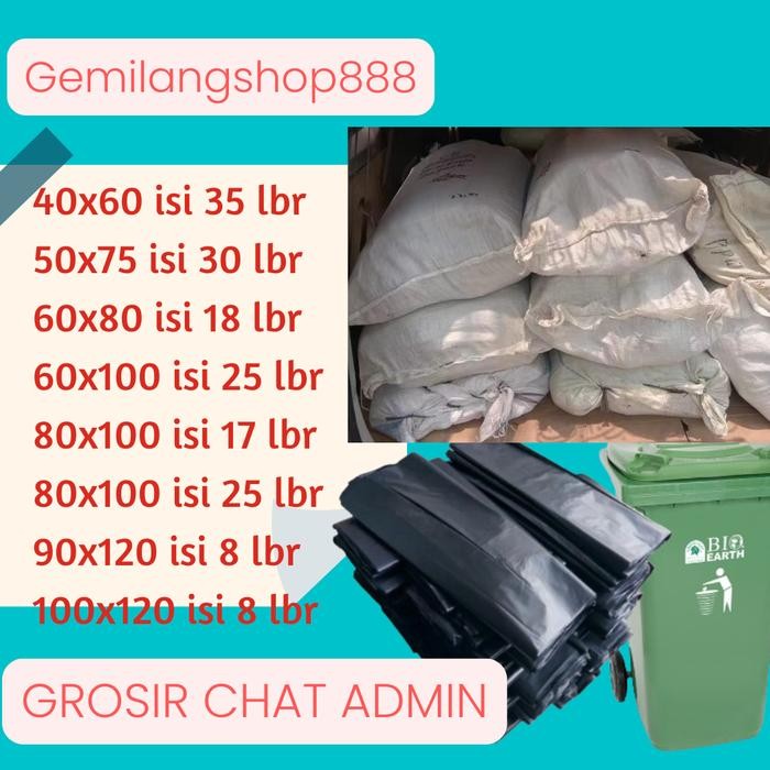 PREMIUM Kantong plastik sampah 50x75/60x80/60x100/80x100/90x120/100x120
