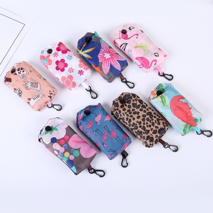 PREMIUM Tas Belanja Polyester Kain Tas Lipat Tas Belanja Lipat Portabel Gantungan Tas Gantung