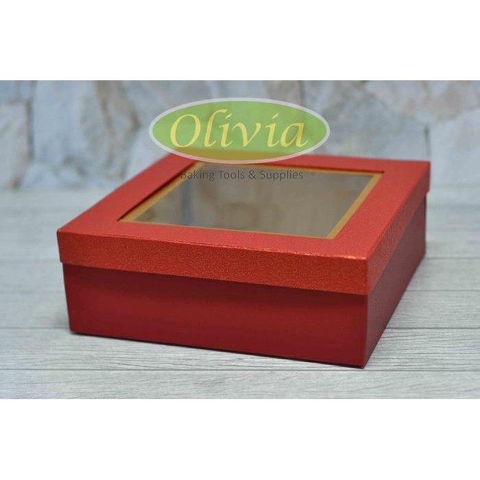 JTTOP" BOX MIKA KUE LAPIS/BOX MIKA MAKANAN/KEMASAN MIKA/MIKA MARBLE MERAH
