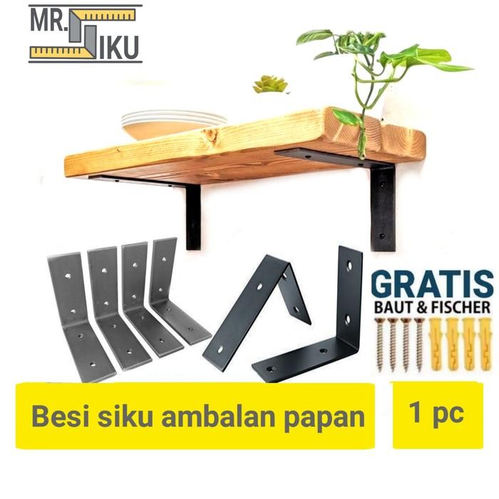 PREMIUM BESI SIKU L / BRACKET PENYANGGA PAPAN / Besi Siku Rak Dinding Tempel