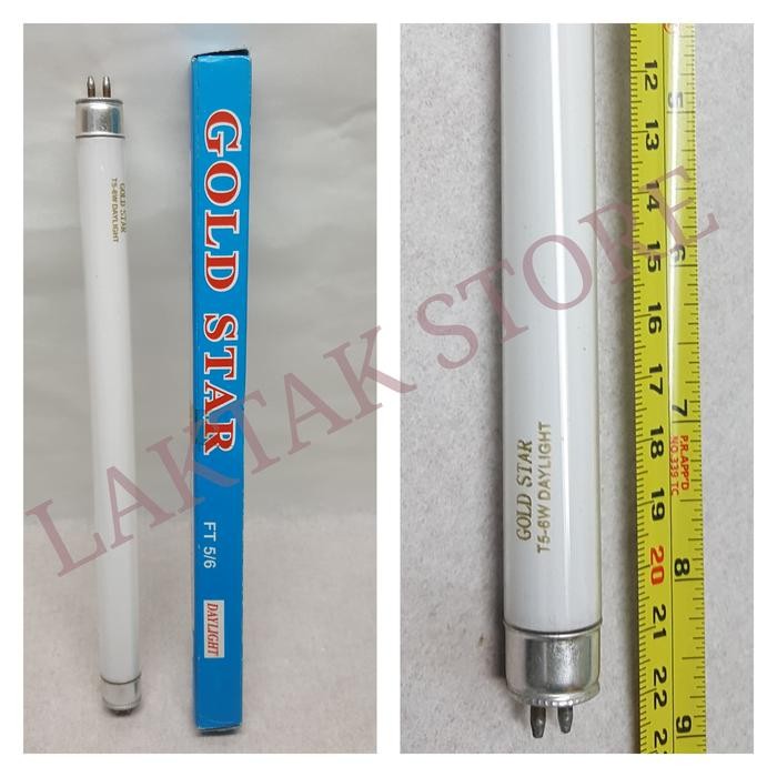 New Lampu Goldstar F6T5 Daylight, Refill T5/6w Putih