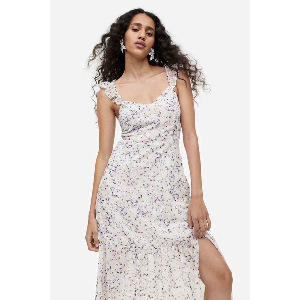 H&M Open-backed chiffon dress Long dress in airy chiffon