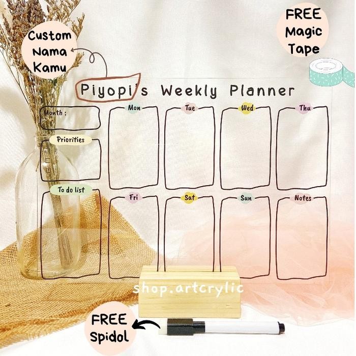 

Custom Acrylic Weekly Planner / To Do List / Monthly Planner #Gratisongkir