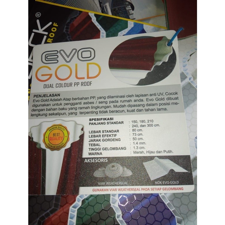 (kode: EVO) ATAP GO GREEN EVOGOLD Merah,Hijau dan Putih