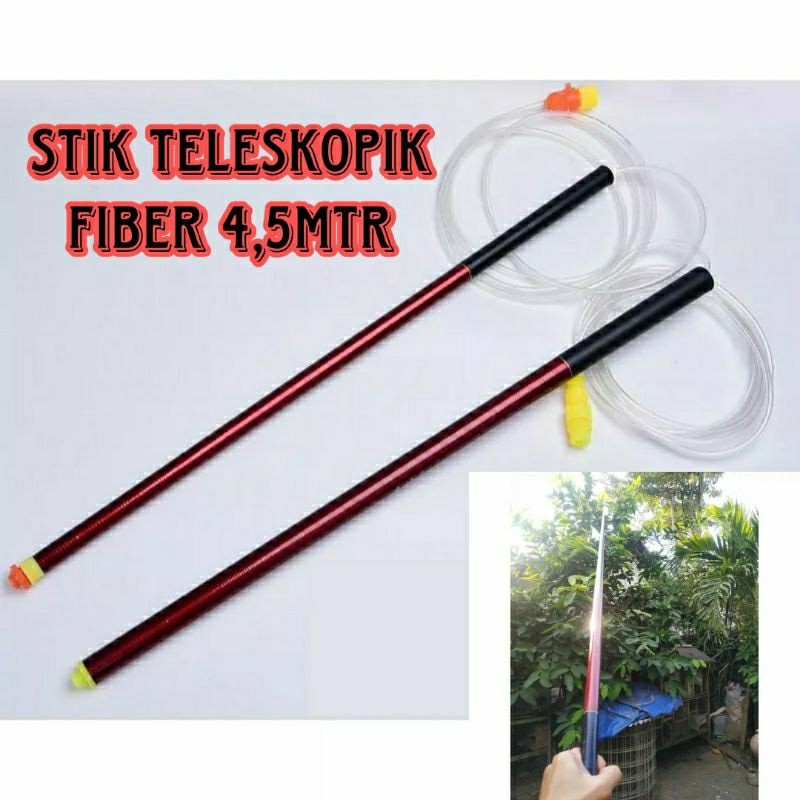 Pinan Shop Stik Sprayer Panjang 4,5 Meter Bahan Fiber/ Stik Mancing Fiber/ Stik Teleskopik Panjang
