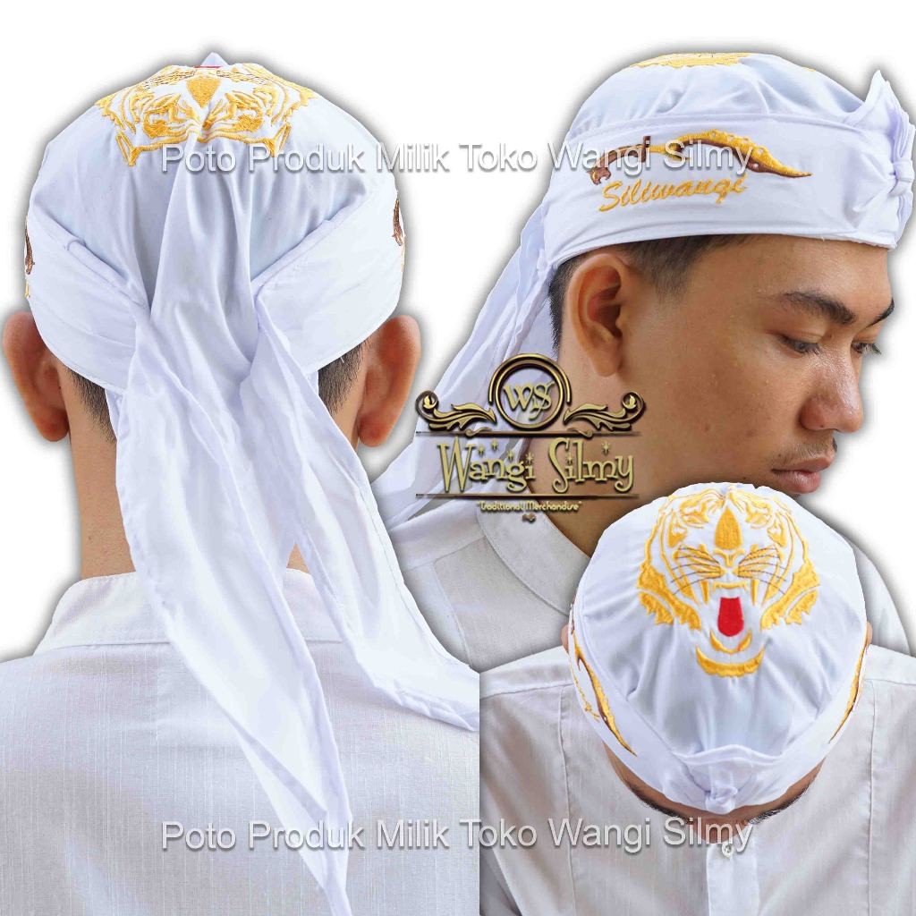 Blangkon Sunda Makuta Wangsa Bordir Kujang Siliwangi - Blangkon Iket Ikat Totopong Bendo Sunda