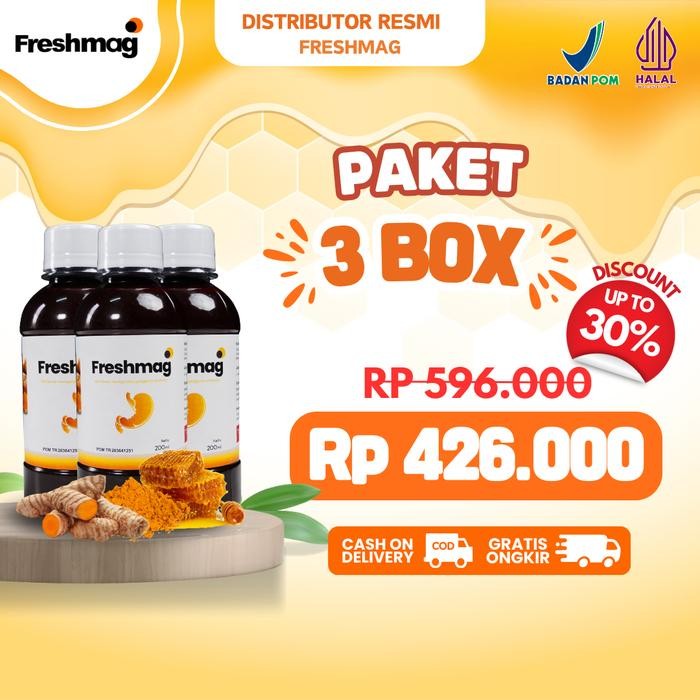 

Freshmag Madu Original 3 Botol BPOM Halal Herbal Honey Kunyit Manis
