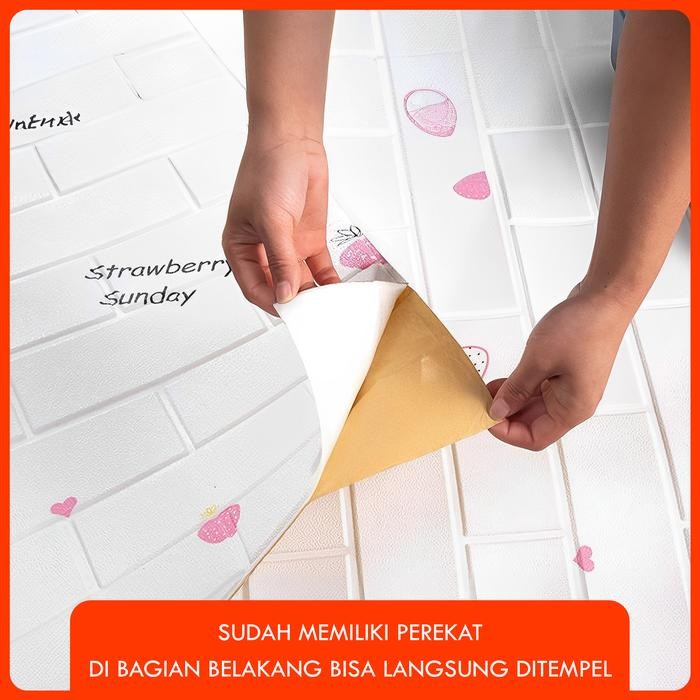 PRODUK TERLENGKAP [ISI 5 PCS] WALLPAPER 3D FOAM BATA MOTIF ANAK 3D TEXTURE XPE FOAM WALLPAPER