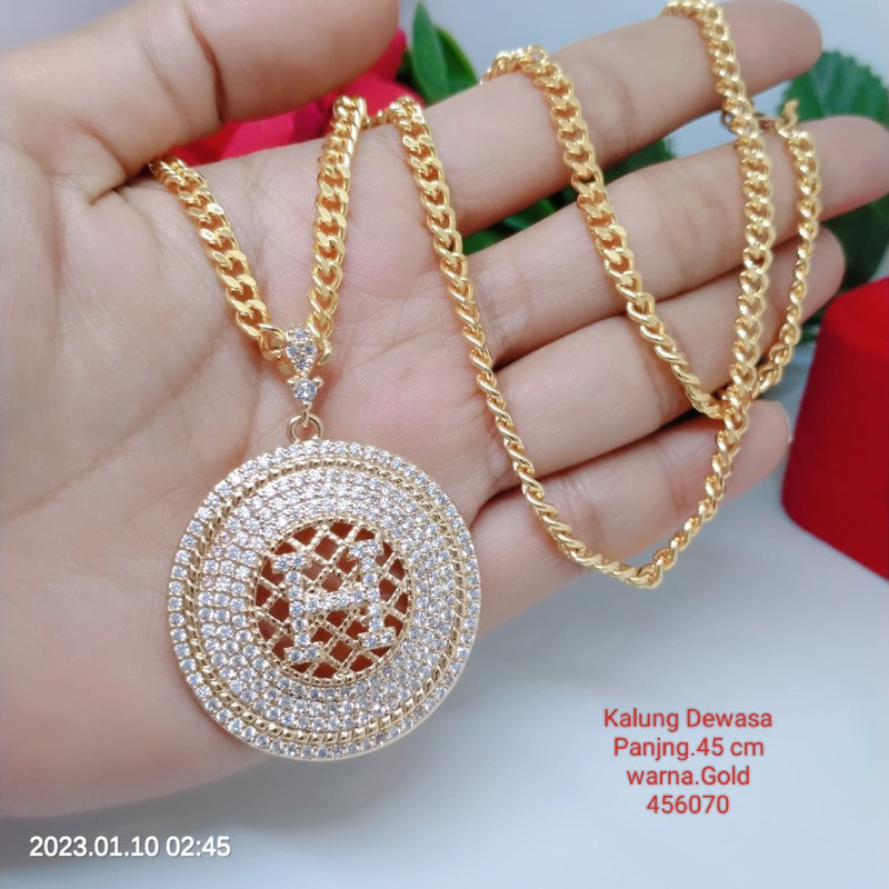 Kalung Jumbo Hijab Dewasa Perhiasan Aksesoris Lapis Emas Tembaga Xuping Terlaris Termurah KL7