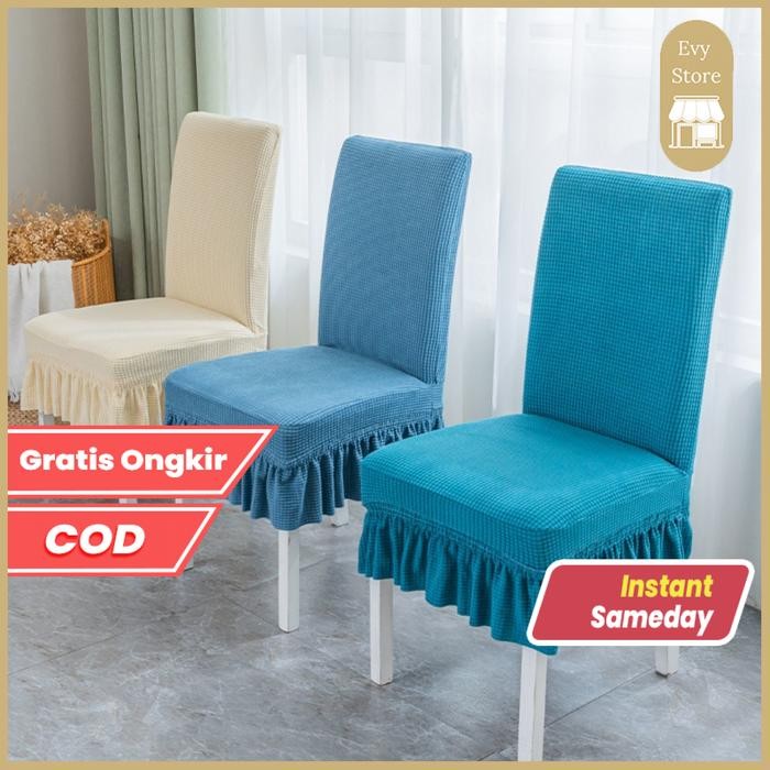 evy store cod sarung kursi makan sarung kursi sarung kain kursi bangku makan / cover sarung kursi