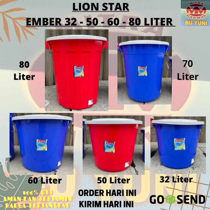 NEW!! EMBER PLASTIK LION STAR TUTUP 32-50-60-70-80 LITER