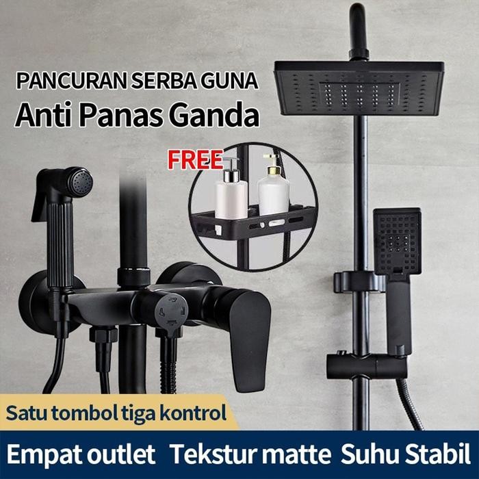 Onda Waterpro - Shower Tiang Set Panas-Dingin / Shower Kamar Mandi Set 4 In 1 Dengan Faucet / Sower