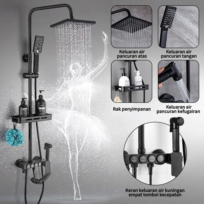 Onda Waterpro - Shower Kamar Mandi 4 Dalam 1 Set Dengan Sprayer Faucet Sprayer / Shower Tiang Set