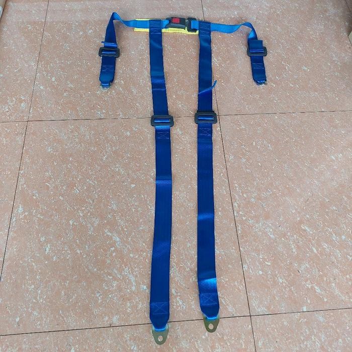 SALE  TALI SABUK PENGAMAN SEATBELT SAFETYBELT JOK RACING MOBIL BALAP 4 TITIK WARNA MERAH BIRU
