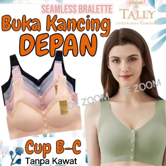 Tally 2118 Bh Menyusui Buka kancing Depan cup B-C Tanpa Kawat