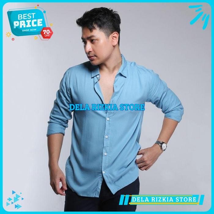 KEMEJA POLOS PREMIUM BLUE ICE / KEMEJA POLOS PREMIUM BLUE ICE BEST PRODUCT