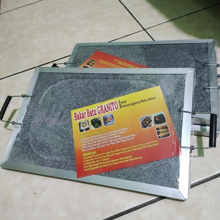 Terlaris- Alat Panggangan Pemanggang Batu Bakar Granito Bakar Batu Granito Asli Daging Arang