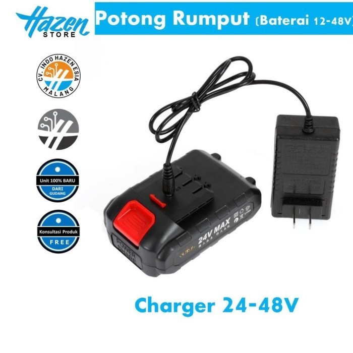 HOT SALE Charger Untuk Mesin Potong Rumput Baterai 24-48Volt By Hazenstore