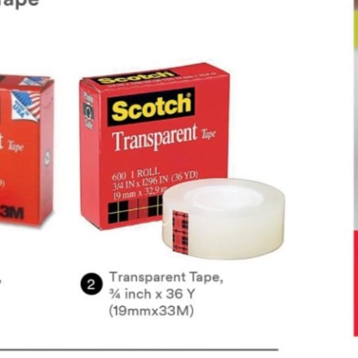 

3m Scotch tape magic 600 isolasi 3/4x36 y bening kuat