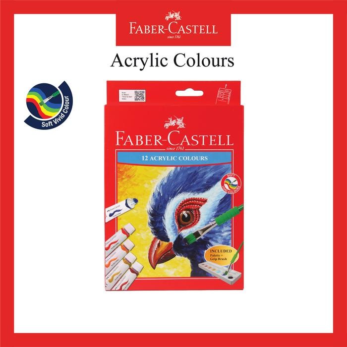 

Artemedia - Cat Acrylic 12 Warna Faber Castell Bonus Brush Dan Pallet