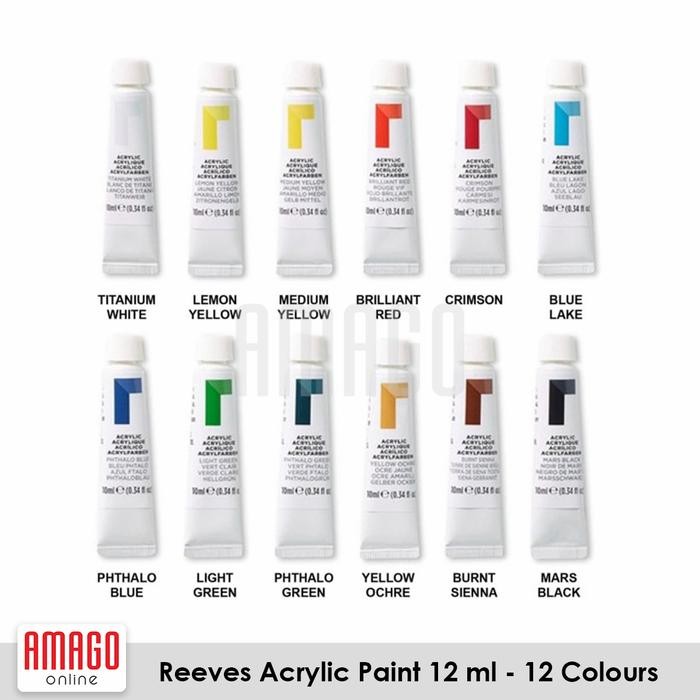 

Artemedia - Reeves Acrylic Paint 12 Ml - Set 12 Colours