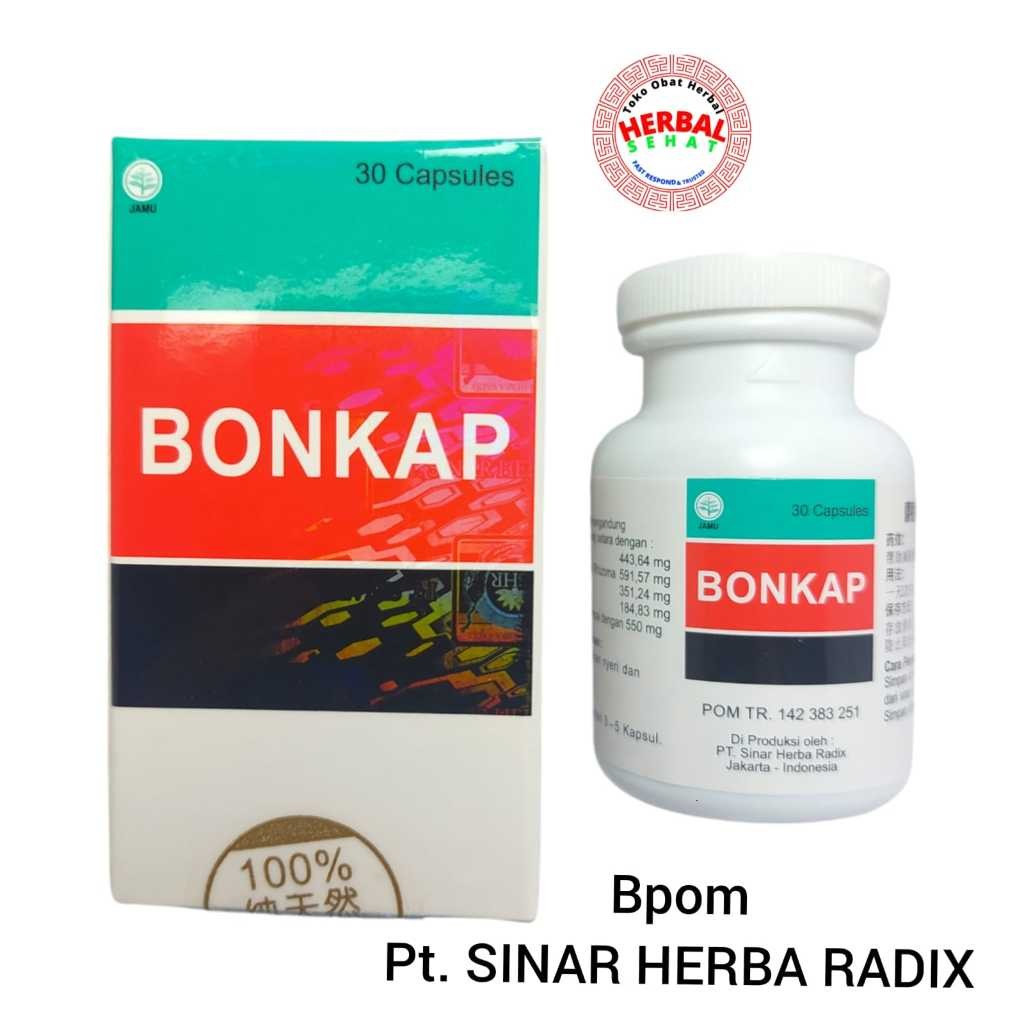 

Bonkap isi 30 Kapsul Pt. Sinar Herba Radix - Obat Mengatasi Nyeri Sendi PREMIUM