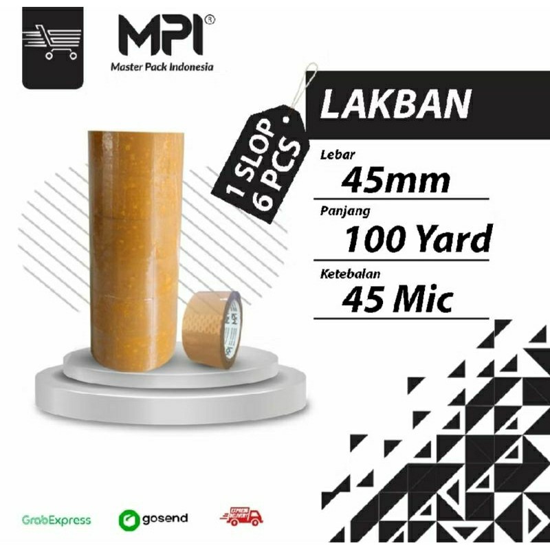 

Lakban Bening Coklat 45MMx100Yard Brand isi 6 roll Master Pack Indonesia