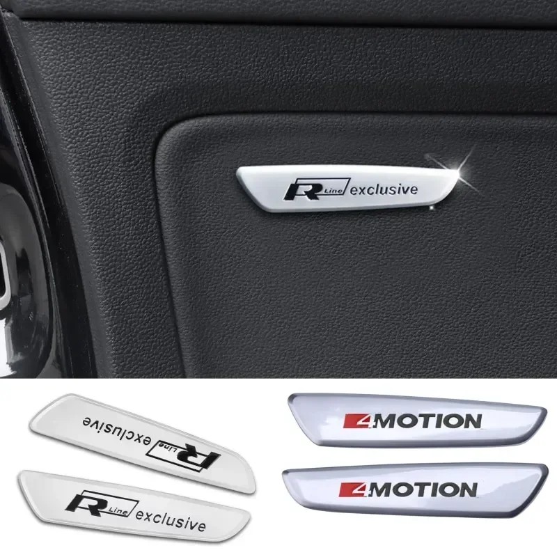 Metal for Volkswagen VW R Line 4MOTION Logo Passat Tiguan Polo Golf Touran Jetta Car Door Panel Stic