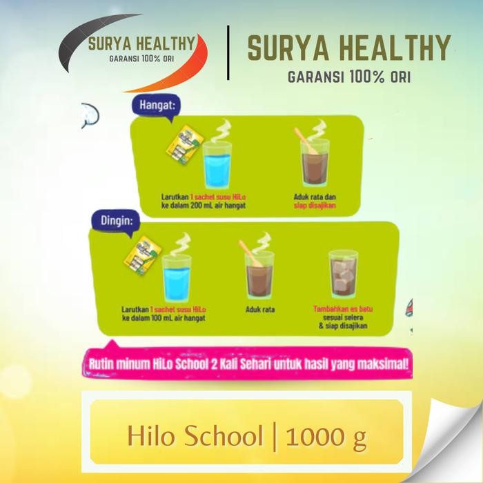 

BARANG TERLARIS HILO SCHOOL VANILLA & CHOCOLATE 1000 GRAM - SUSU TINGGI KALSIUM LEBIH RENDAH LEMAK
