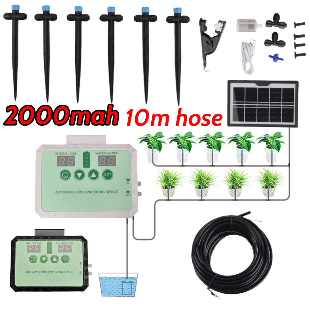 Drip Irrigation Kit Waterproof Solar Drip Irrigation System Timer Garden Irrigation Controller For