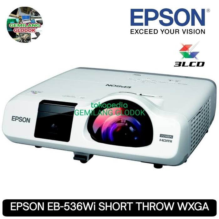 Proyektor EPSON EB-536Wi Super Short Throw WXGA 3LCD Projector 3400AL best seller