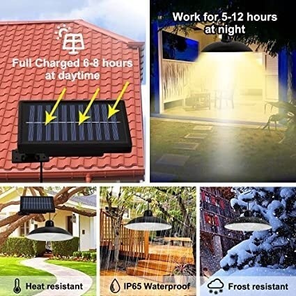 Lampu Tenaga Surya Led 100W Lampu Gantung Taman Teras Jalan Parkiran Outdoor Tenaga Surya Solar