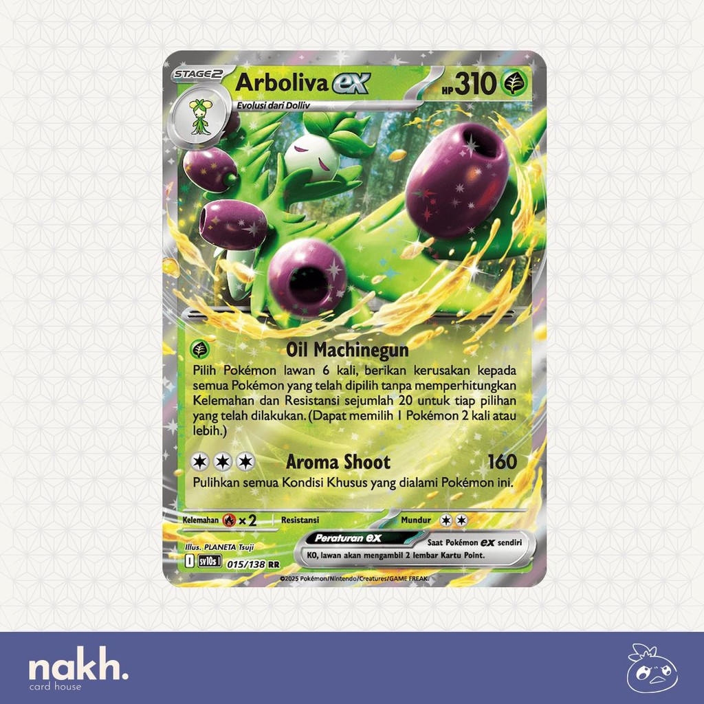 Kartu Pokemon TCG Indonesia Kehadiran Juara sv10s 015/138 Arboliva ex