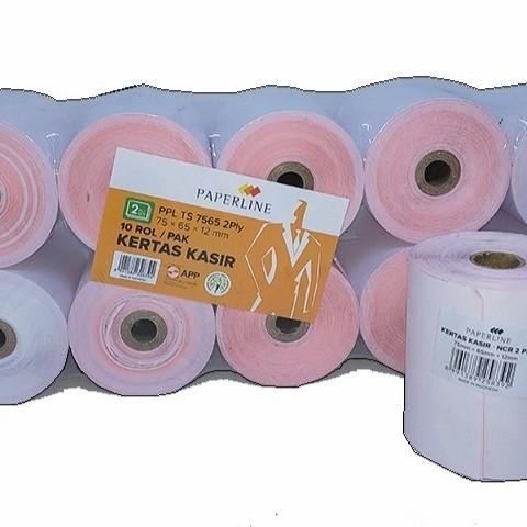 

Paperline Kertas Kasir / Tellstruk 75X65X18Mm 2 Ply / Pak 10Roll