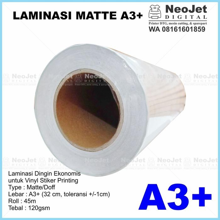 

Laminasi Dingin Matte Doff Buram 120 Gsm A3+ Roll 45M Mate 50 Yard