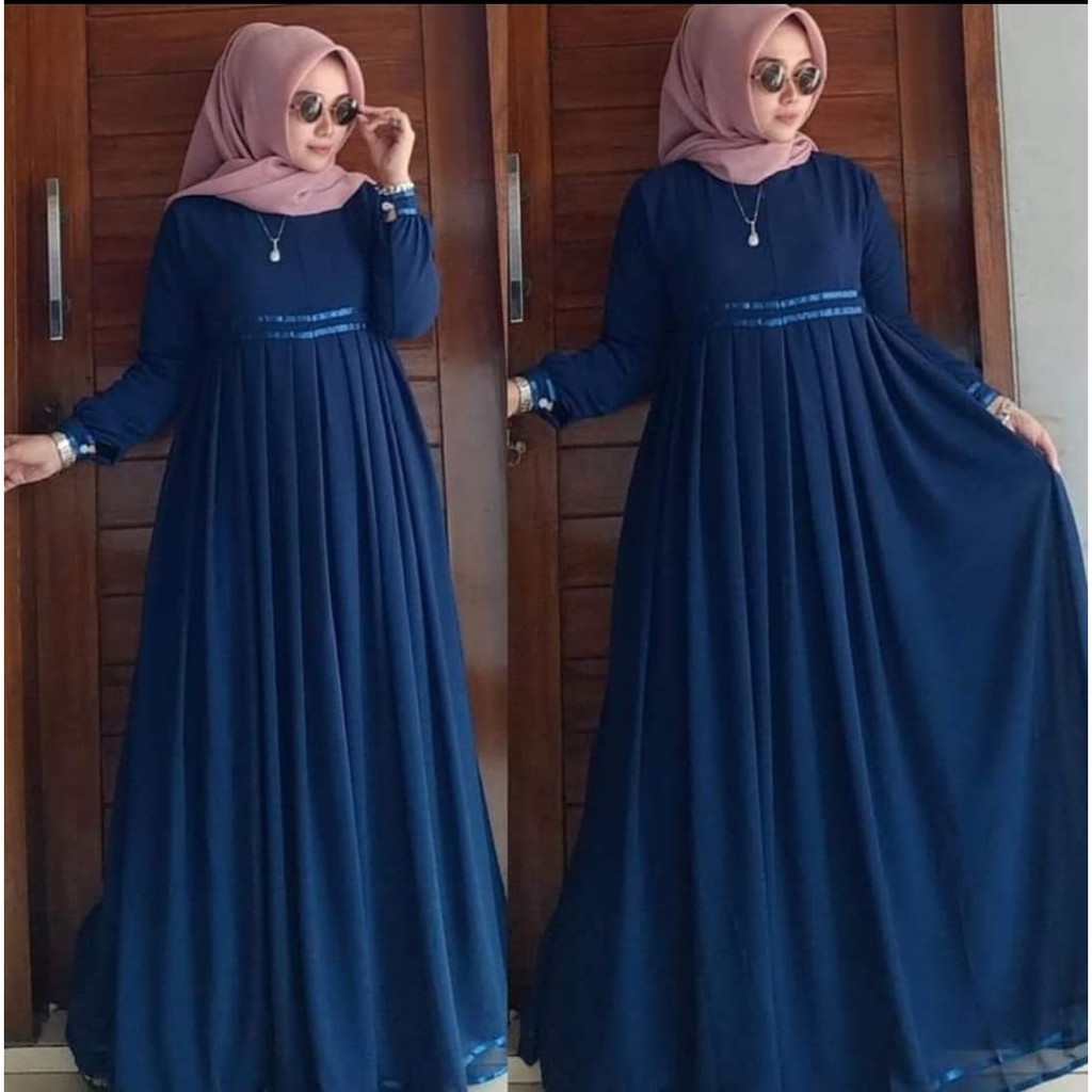 Gamis Wanita Dres Brokat Muslimah 2025 Arab Seragam Pengajian Ghamis Perempuan Mididress Terbaru Gau