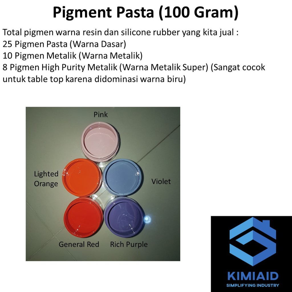 Pigmen Resin 100 Gr - Pewarna Resin - Cat Epoxy Resin Bening - Silicone Rubber - Resin Bening