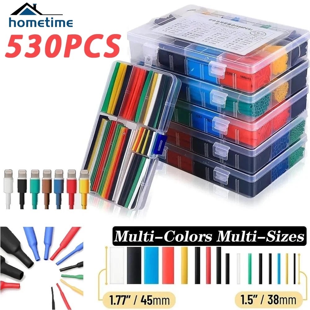 530pcs Set Kabel Bakar Heat Shrink Bahan Polyolefin/Heat Shrink Tube Bakar Kabel/Heat Shrink +