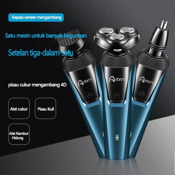 Abeni Alat Cukur Jenggot Elektrik 3 In 1 Shaver Listrik Kumis Bulu