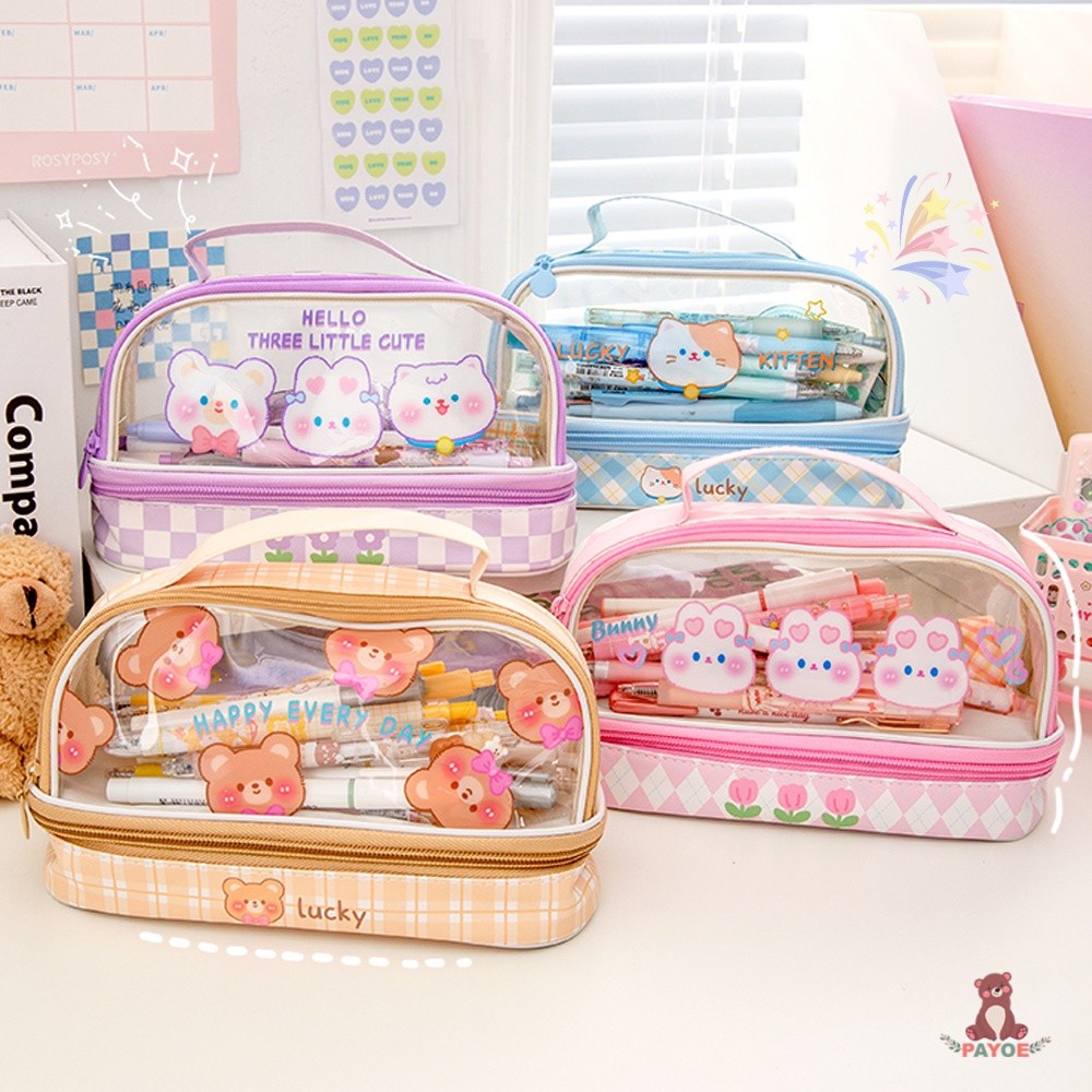 

PAYOE Kotak Tempat Pensil Kartun Transparan Anak