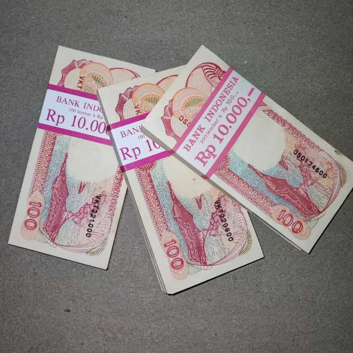 1 Gepok Uang Kuno 100 Rupiah 1992 Pinisi UNC - Baru Mahar Koleksi Langka