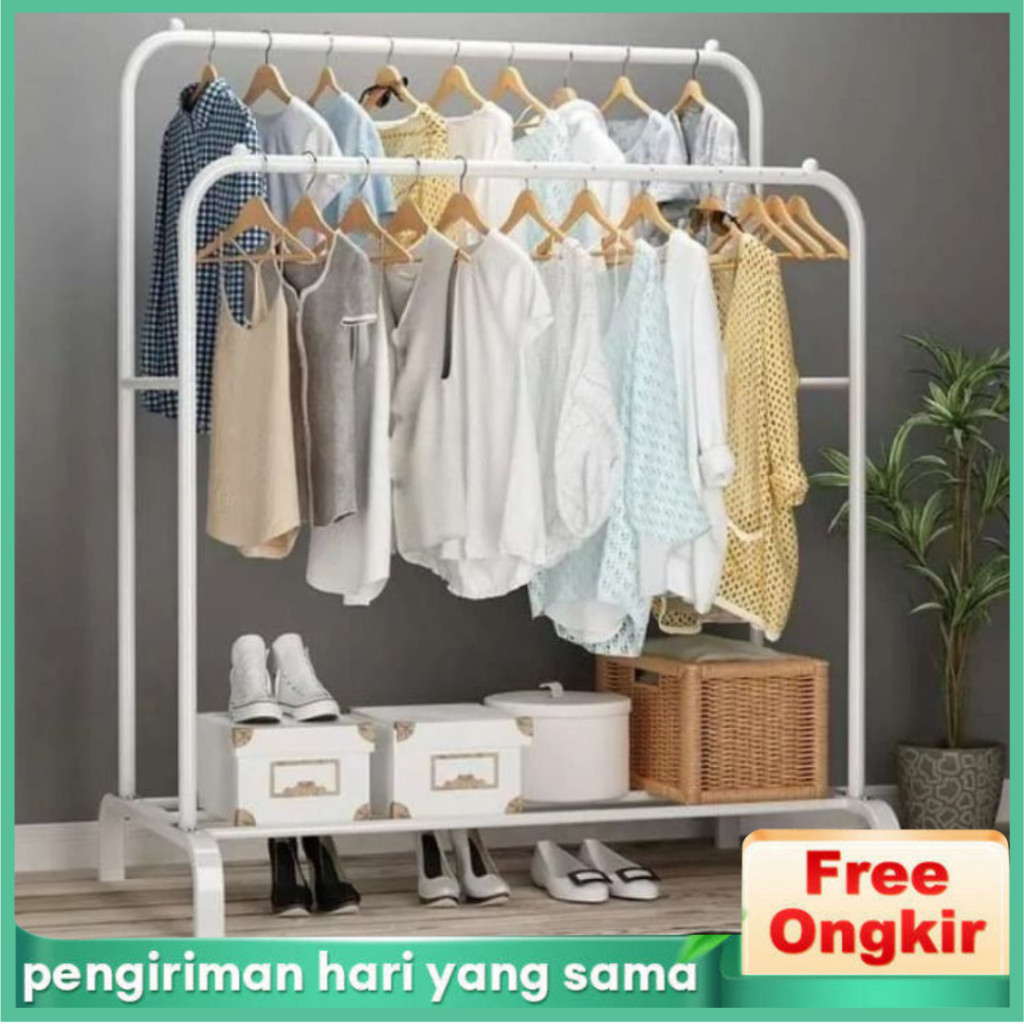 Stand Hanger Besi Rak Gantungan Baju Besi Gantungan Baju Berdiri Rak Baju Gantung Minimalis