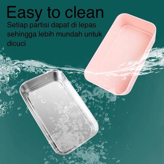 Potongan Harga Es Kotak Bekal Susun Stainless Sus 304 Kotak Makan Minimalis Snm5