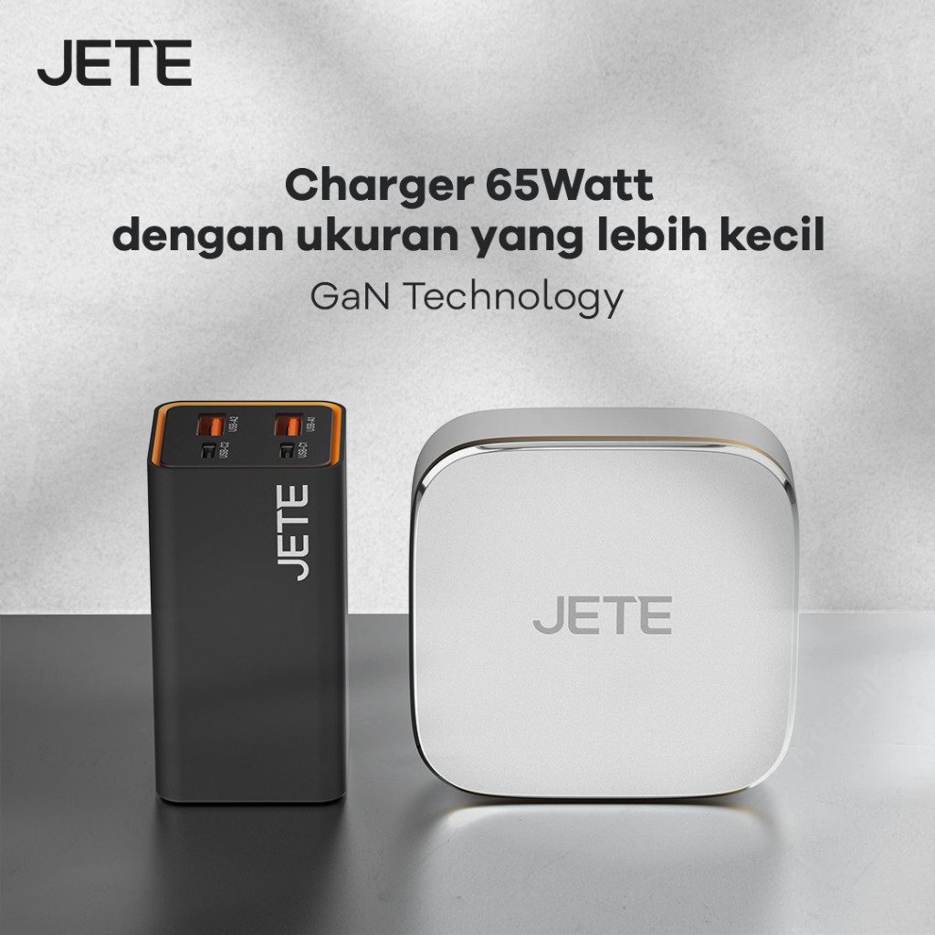 JETE E6 Adapter Fast Charger GaN 65W + 4 Port (Dual USB & Dual TypeC) - Charger JETE E6 - Garansu 2