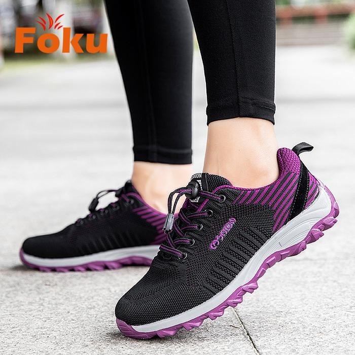 JTTOP" FOKU SEPATU SNEAKERS WANITA KASUAL SEPATU WANITA LUAR BERNAPAS NON-SLIP SPORT SHOES - GRAY,