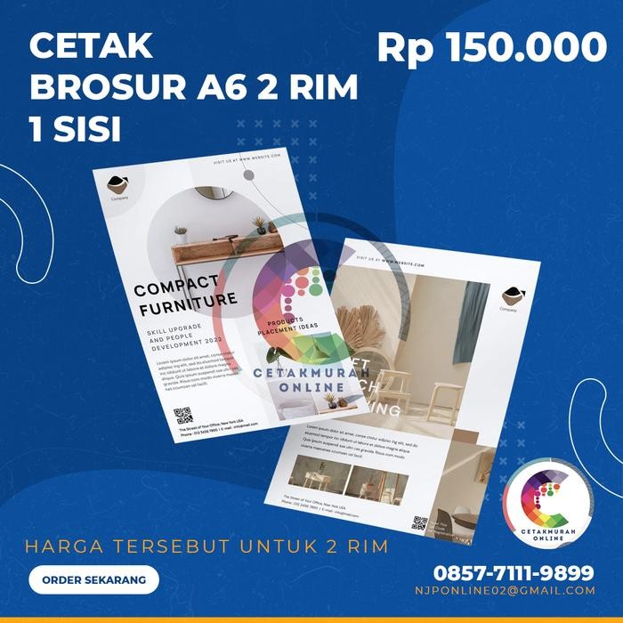 

Brosur A6 1 Sisi 2 rim / 1000 lbr Art Paper 120 gr PO 2 Hari Kerja