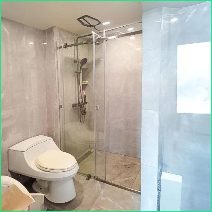 Pintu Sliding Kaca Tempered 10 mm Pembatas Shower Kamar Mandi