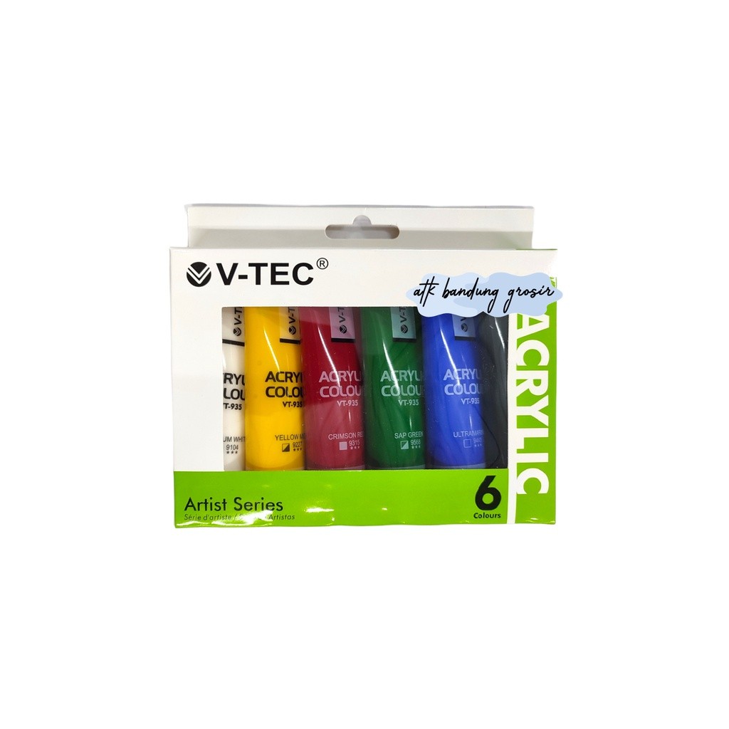 

Cat Akrilik VTEC VT-635 Acrylic Colours 6 Warna x 35 ML Set