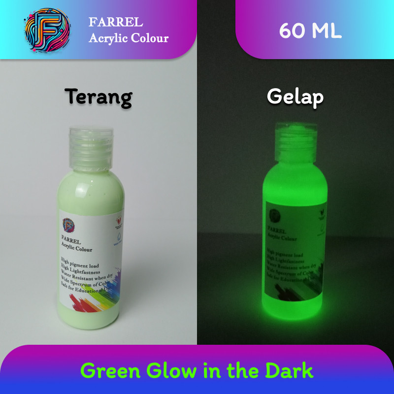 

Cat Akrilik / Lukis / Kanvas / Mural Glow In The Dark Series Isi 60 ml Farrel Acrylic Colour